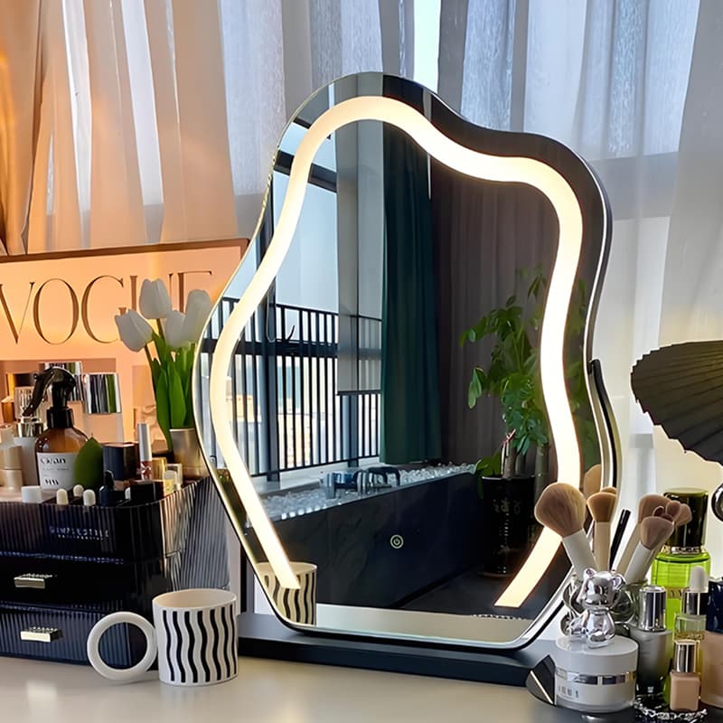 Cloud Makeup Mirror Tabletop Vanity Mirror with Light, Light Luxury Led High-End Smart Mirror, Master Bedroom Vanity Mirror