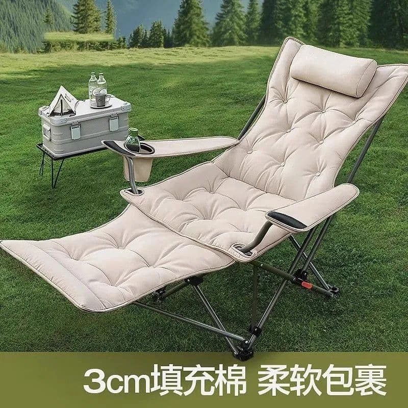 High-grade Outdoor Foldable Recliner Sitting and Reclining Portable Installation-free Moon Beach Chair Office Fishing Camping