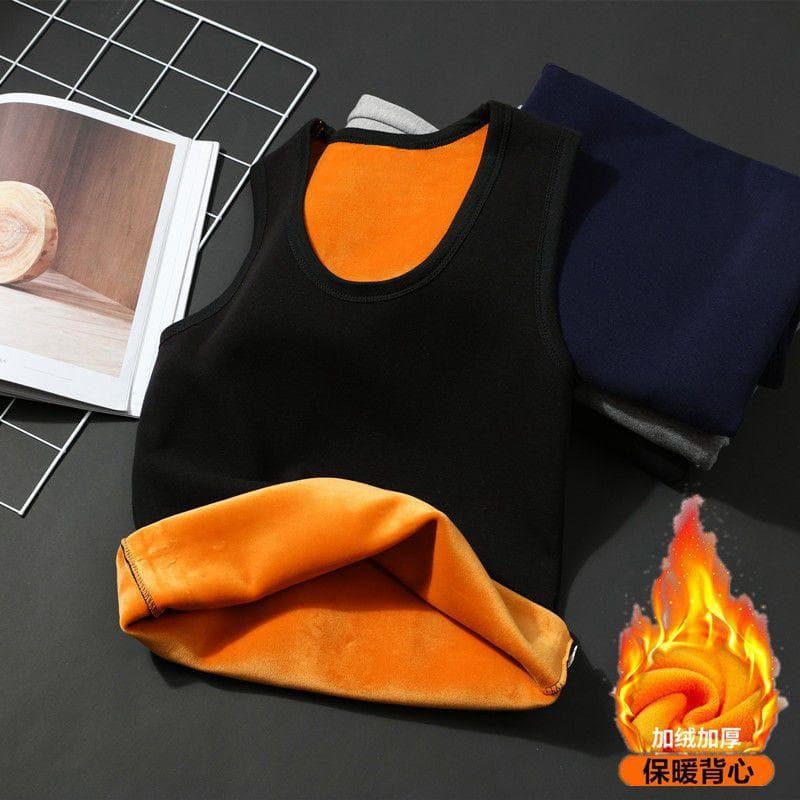 Autumn and Winter Men's Vest with Fleece, Thickened Thermal Vest, Men's Thermal Underwear, Base Layer Shirt, Slim Fit