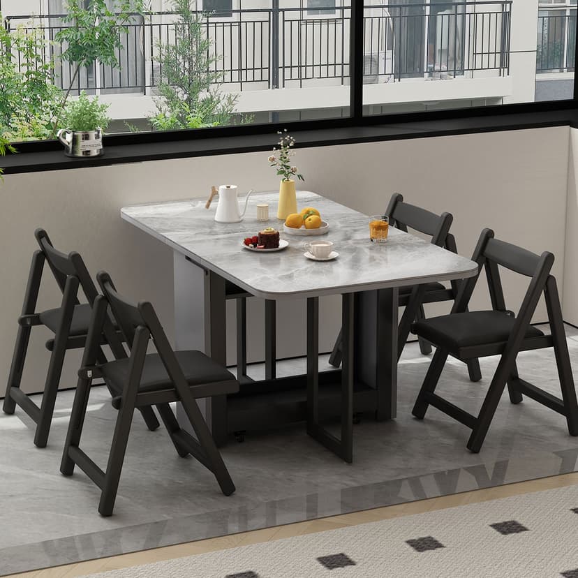 Balcony Tea Table 2025 New arrival Classy Rock Plate Removable Tea Table Small Apartment Casual Coffee Table Minimalist Foldable