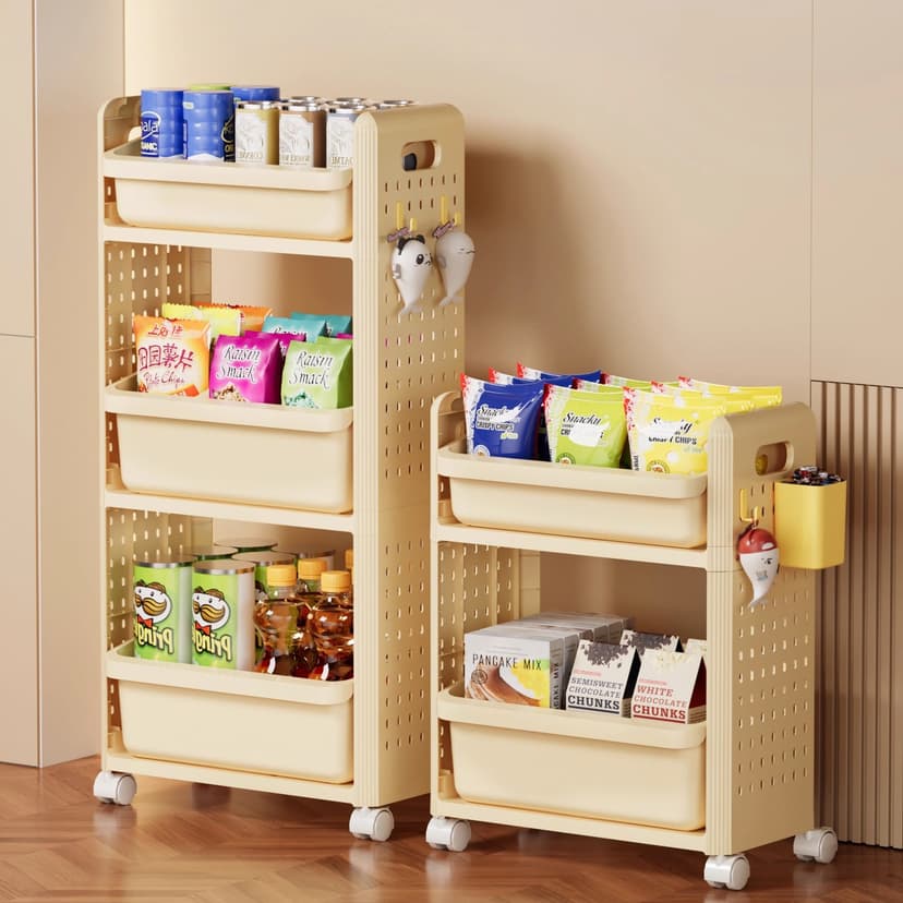 School Bag Storage Rack Floor-Standing Movable Cart Book Storage Rack For Home Student Pulley Cabinet Large Capacity Three-Layer