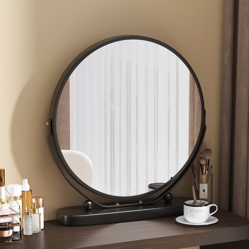 Makeup mirror LED lamp desktop dressing mirror bedroom large mirror rotatable Accessible Luxury Fancy Beauty Mirror