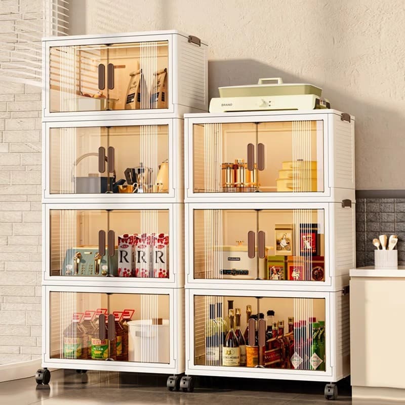 Movable Storage Cabinet Foldable Storage Box For Home Living Room Toy Cabinet Storage Cabinet Bedroom Snack Cabinet Clothes Finishing Cabinet