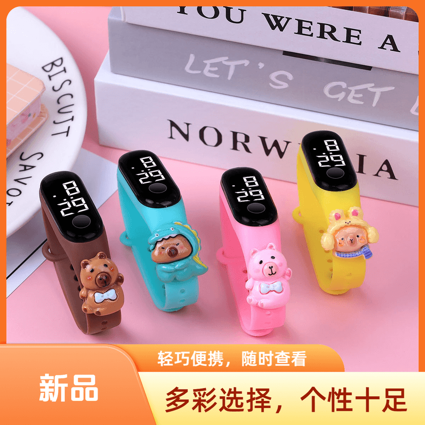 High-Quality Cartoon Animal Led Electronic Watch for Children and Students, Colorful and Cute, Luminous Wristwatch, Waterproof and Luminous, Ins Style