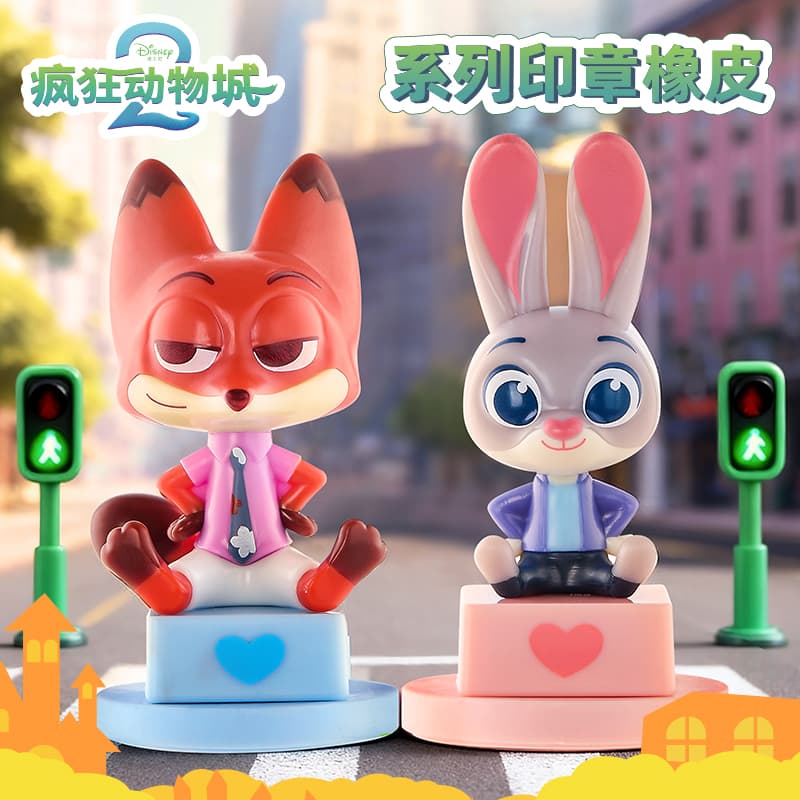Disney Zootopia Q Cute Stamp Eraser Children's Adorable Creative Stamp Eraser for Girls High-Quality Cartoon Eraser for Boys Elementary School Students Special No-Dust Eraser 2025 New Stationery