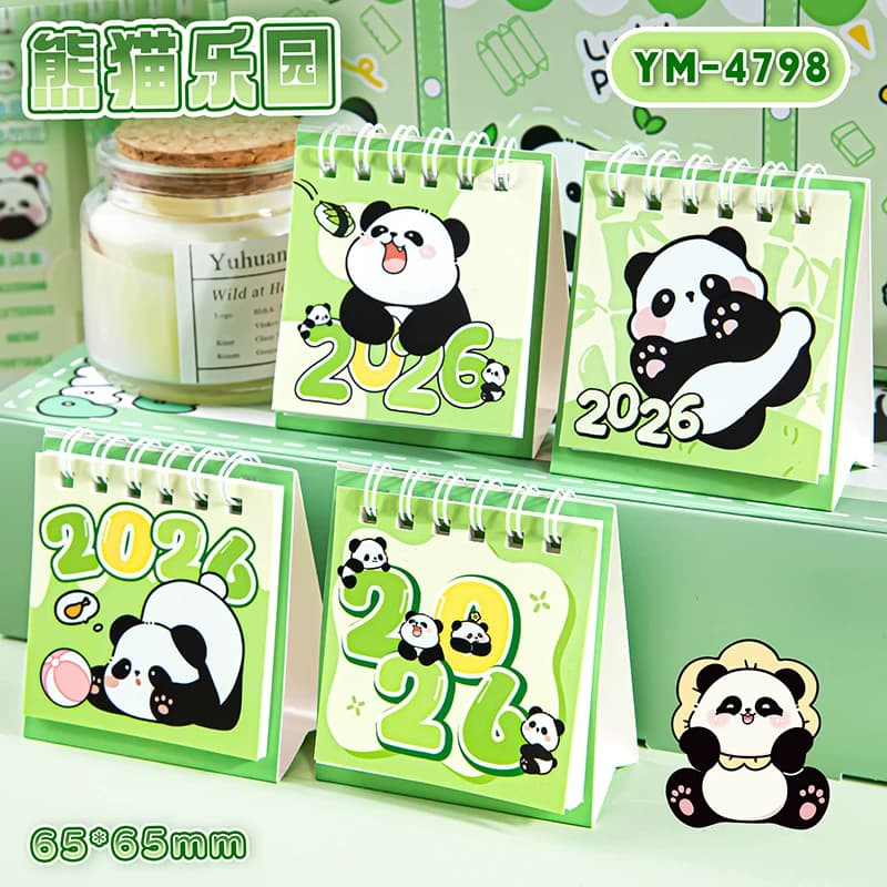2026 High-Appearance Panda Mini Desk Calendar Planner Self-Discipline Tracker New Model Desk Calendar Schedule Planner Calendar