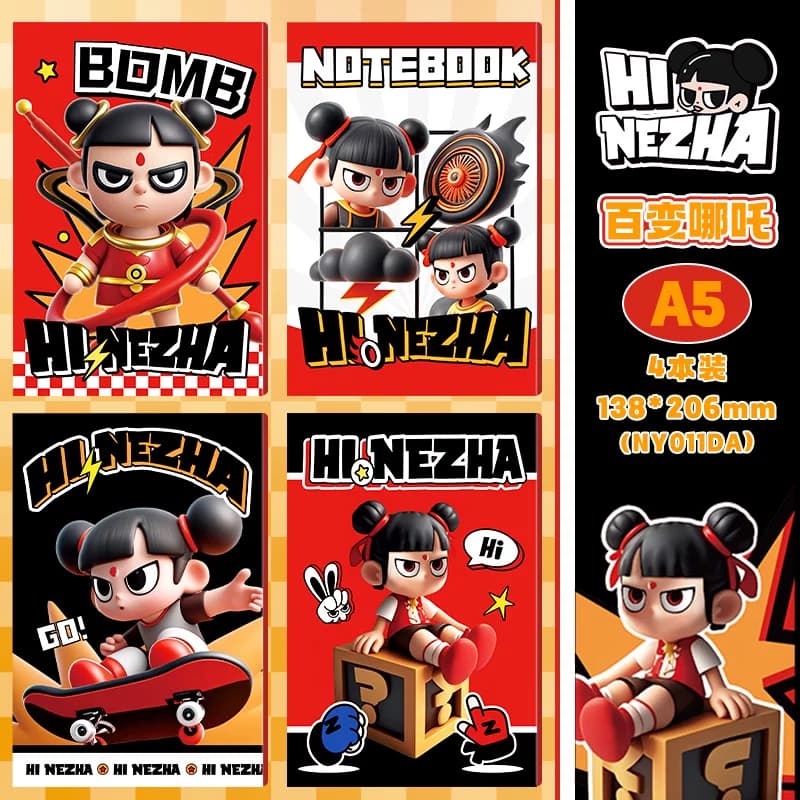 Nezha A5 Notebook, Genuine Nezha Style Notebook, Cute Student Notebook with High Aesthetic Value, Softcover Notebook