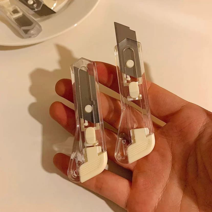 Ins Mini Transparent Utility Knife Small Portable Student Box Opener Envelope Office Paper Cutter