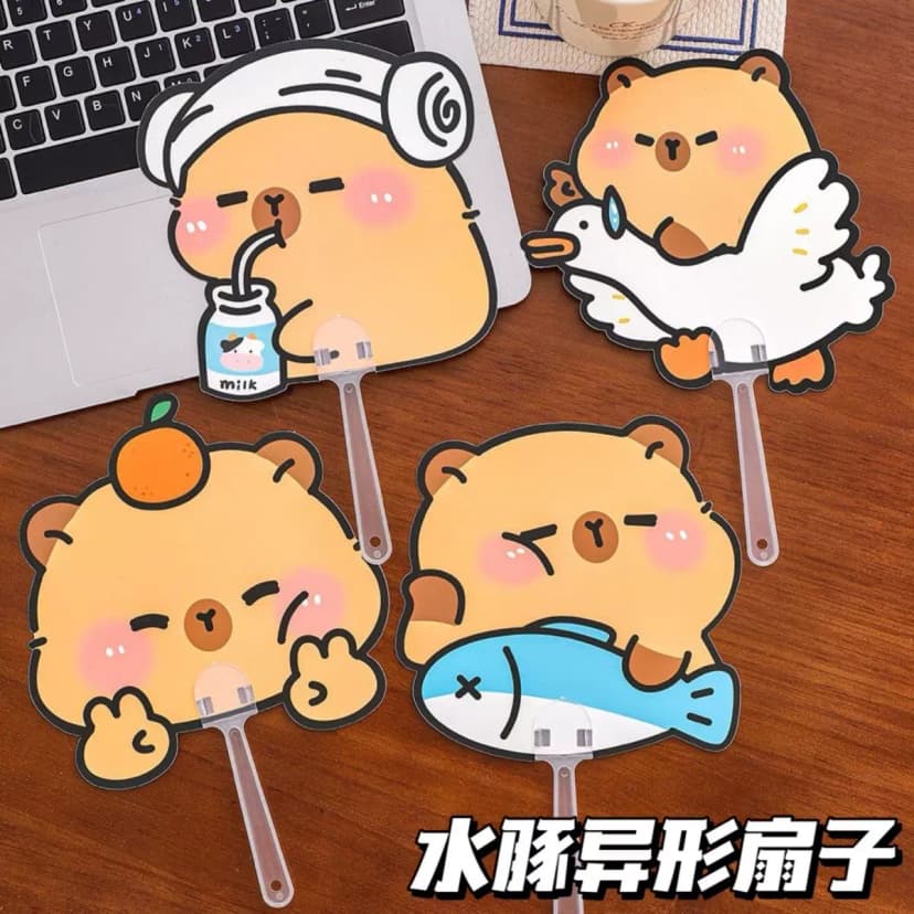 Kapibala Special-Shaped Fan, Cute Cartoon Handheld Fan for Summer, Creative Gift for Students on Children's Day