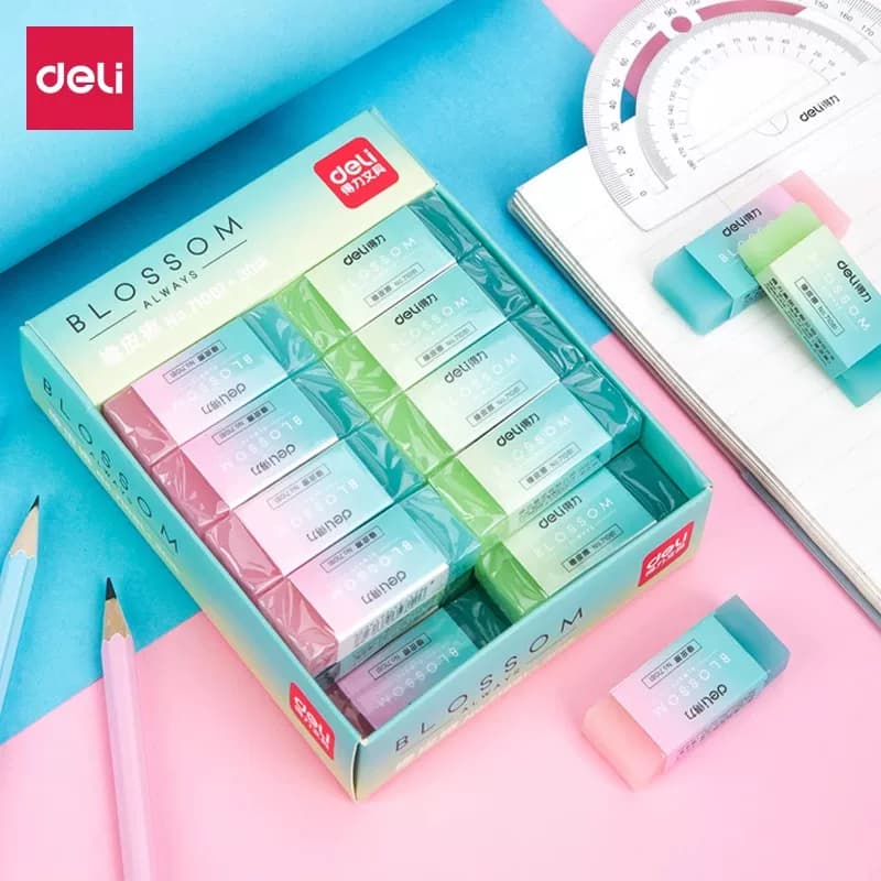 Deli Genuine Eraser for Elementary School Students, 4B Eraser That Erases Cleanly, Non-Toxic, Leaves No Marks, Children's Drawing Eraser