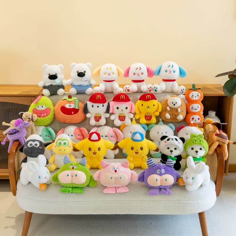 Premium 8-Inch Plush Toy 25cm Claw Machine Doll Stuffed Animal Wedding Celebration Gift Throwing Bear Doll Wholesale