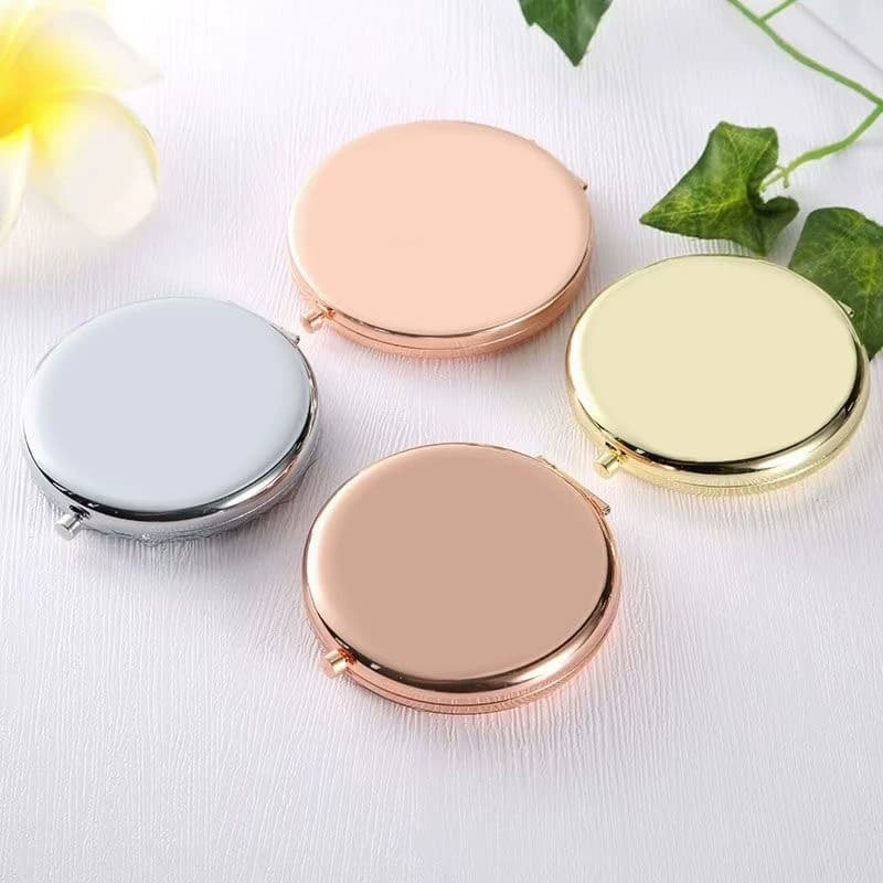 Mini Beauty Folding Mirror, Portable and Simple Makeup Mirror, Double-Sided Mirror, Simple Metal Small Mirror