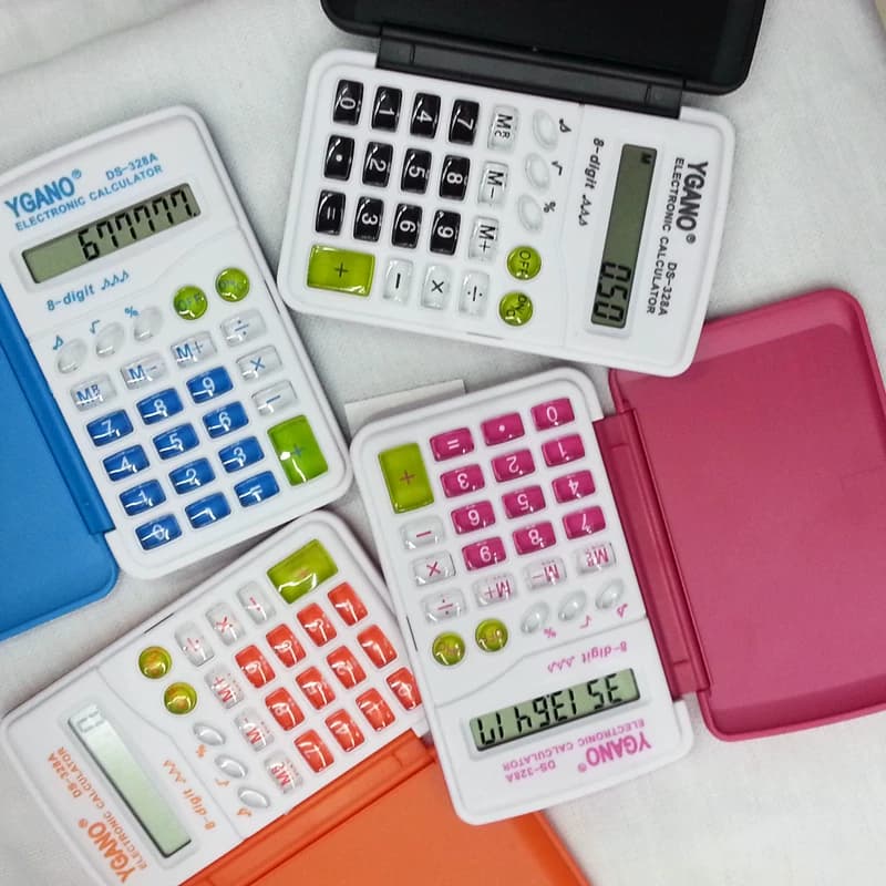 New Product from Wanjianneng Ds328 Computer Flip-Top Colorful Small Portable Folding Calculator, Exquisite