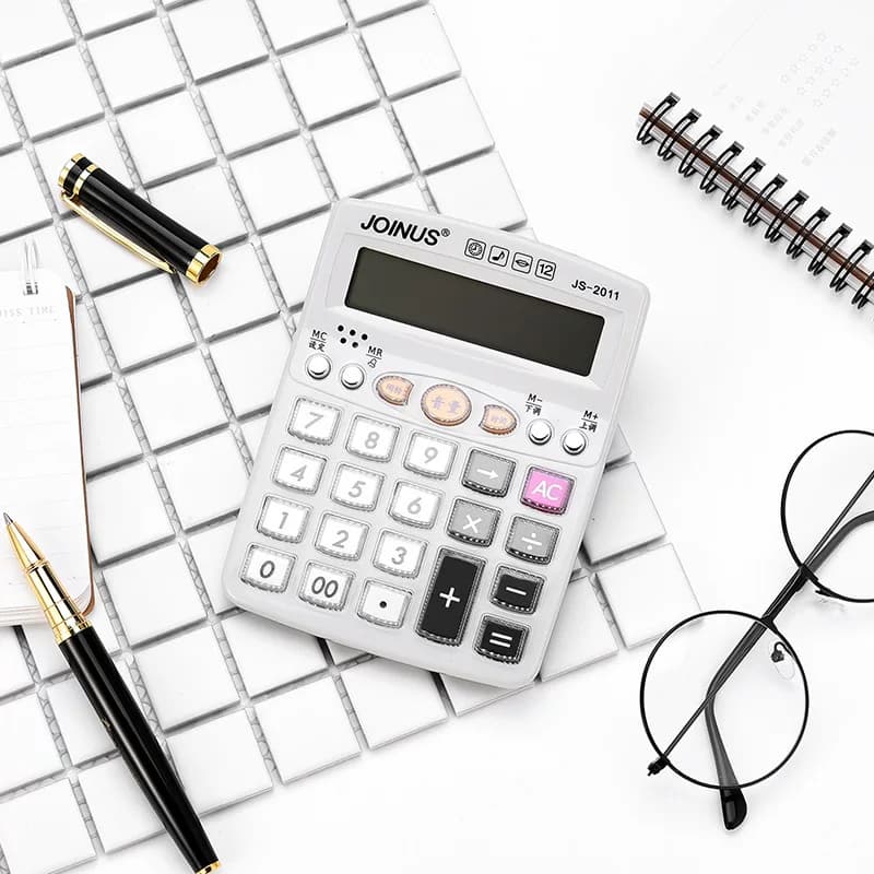 Zhongcheng Js2011 Calculator with Real Voice Pronunciation, Mini Handheld Calculator, Desktop Transparent Comfortable Keys