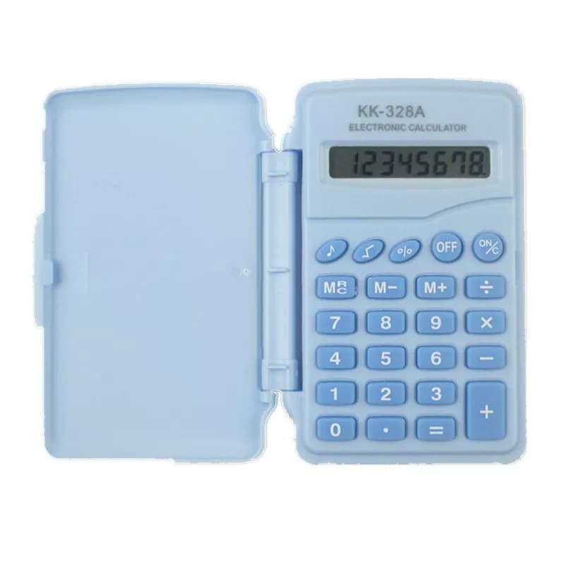 Elementary School Students' Calculator for Third and Fourth Graders, Portable Carry-On Computer with 8-Digit Crystal Keys and Colorful Flip Cover