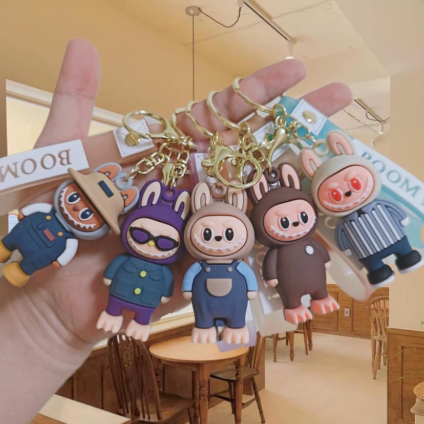 Cute Cartoon Animal Little Sheep Keychain Bag Pendant Backpack Accessory Key Chain Claw Machine Student Gift