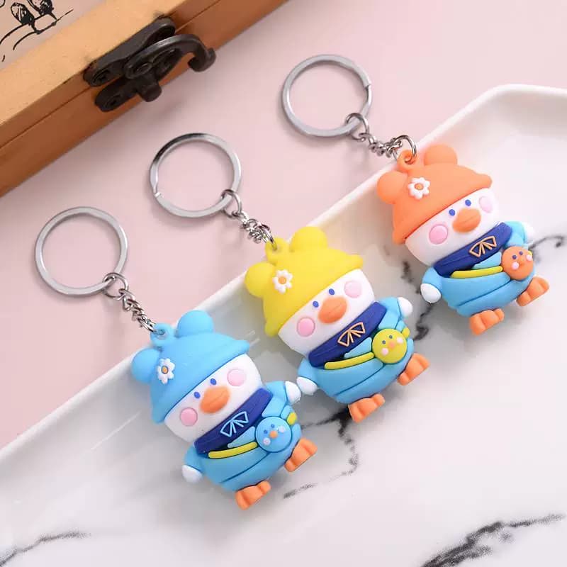 Cartoon Little Yellow Duck Keychain, School Bag Duck Pendant, Cute Bag Pendant, Small Gift for Students and Children for the Start of School