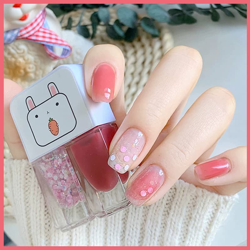 New Water-Based No-Bake Quick-Drying Peel-Off Nail Polish for Female Students, Nude Color, Whitening, Non-Toxic, Odorless Nail Polish