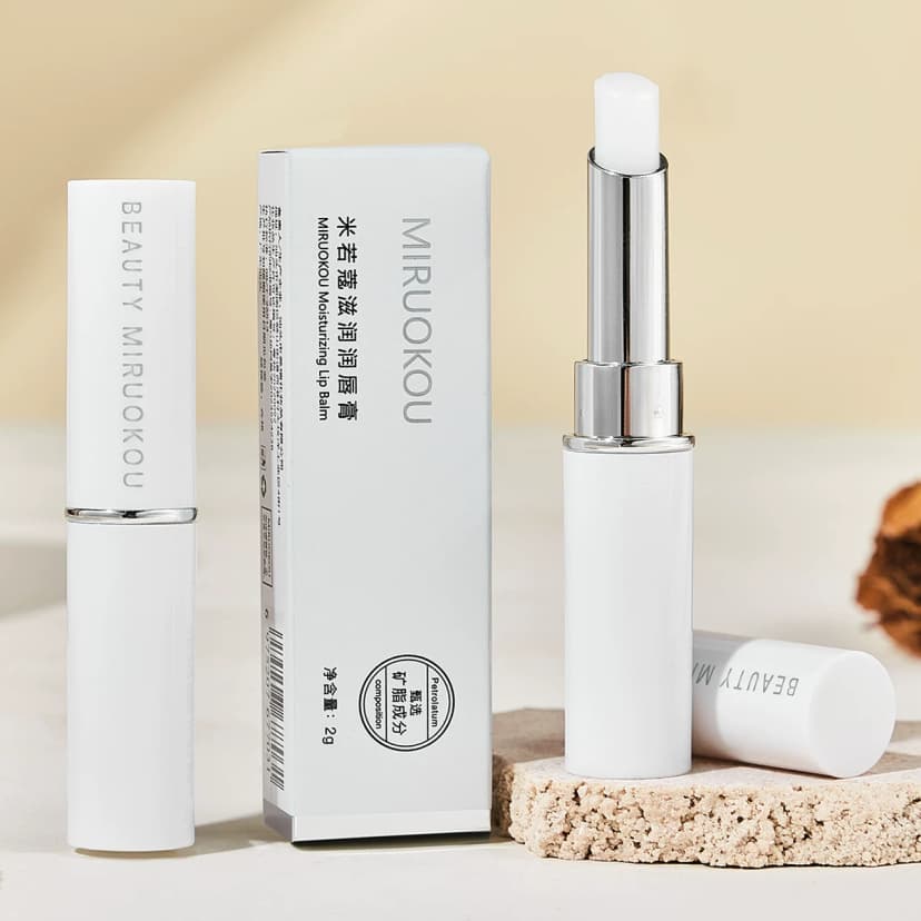 Mi Ruoko Lip Balm Moisturizes and Hydrates, Prevents Dryness in Autumn and Winter, Exfoliates Dead Skin, Fades Lip Lines, Matte, Unisex, Colorless