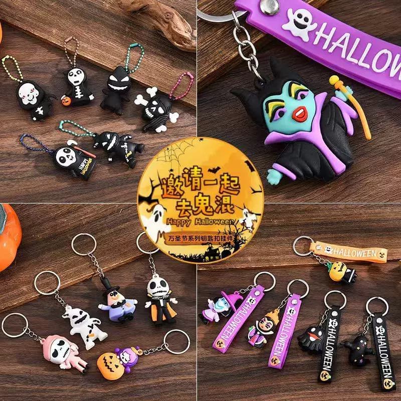 Cartoon Halloween Pumpkin Man Skull Keychain Pendant Cartoon Keychain Funny Bag Decoration Small Gift