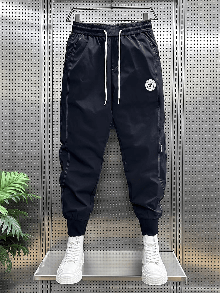 2024 Summer Simple Versatile Cargo Pants Men's Korean Style Embroidered Logo Jogger Casual Pants Internet Celebrity Nine-Point Harem Pants Men