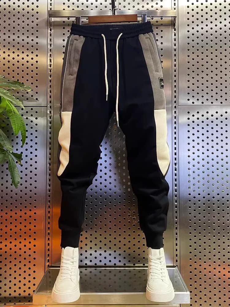 2025 Autumn Color-Block Jogger Casual Pants for Men, Trendy and Stylish Sweatpants, Versatile Elastic Slim-Fit Tapered Pants