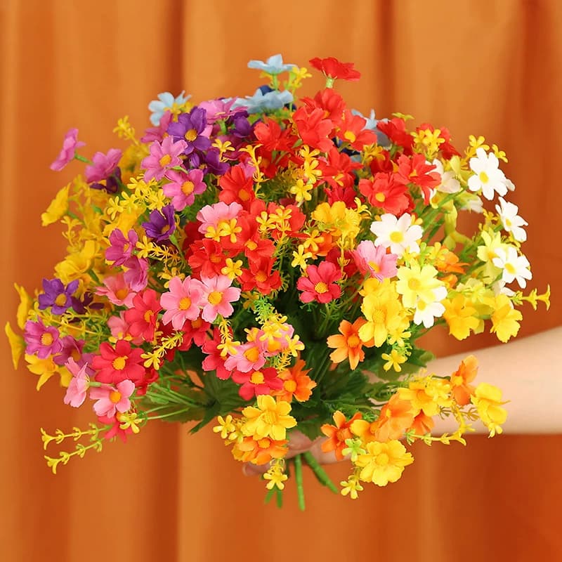 Simulated Daisy Bouquet Flower Trough Flower Box Flower Arrangement Dance Fake Flower Company Engineering Decoration Small Flower Wedding Silk Flower