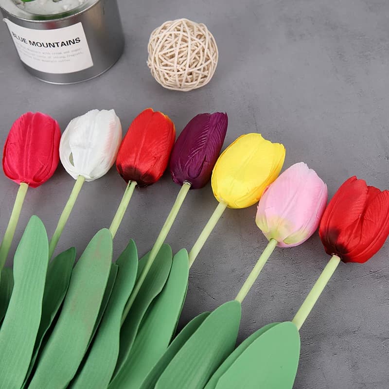 Single-Headed Tulip Artificial Flower for Shopping Mall, Coffee Shop, Barber Shop, Vase, Bedroom, Desktop, Engineering Decoration, Floral Arrangement Piece