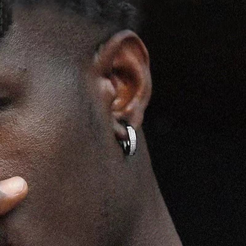 Full Diamond Earrings, Hip-Hop Diamond-Encrusted Earrings for Men and Women, Fashionable Earrings, Trendy Hiphop Street Trendy Earrings, Earrings