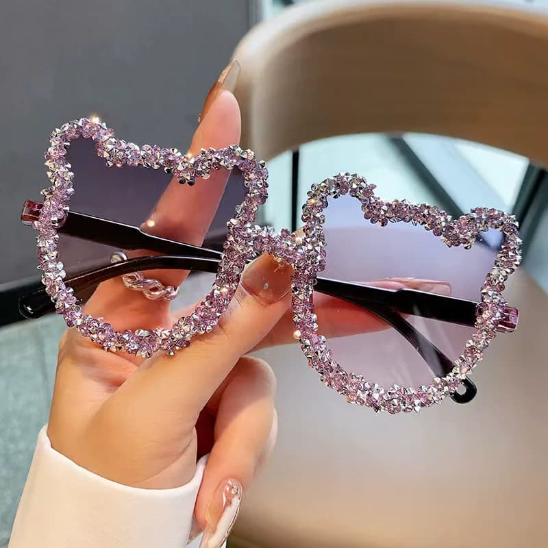 Cute Children's Sunglasses, New Eye Protection Glasses, Anti-Uv, Fashionable Girls' Sunglasses, One-Piece Frame Sunshade Glasses