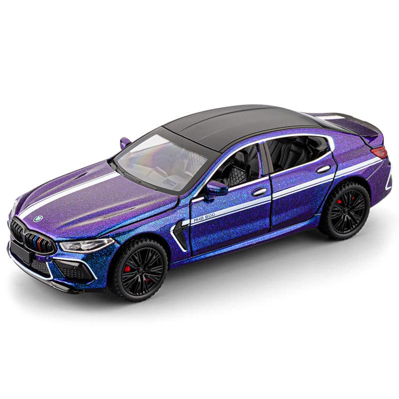 1:32 Bao Ma M8 Alloy Sports Car Model Pull Back Sound and Light Baby Car Culture Science Teaching Aids Boy Small Toy