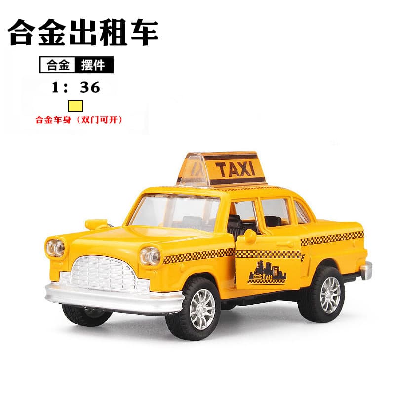 Cross-border 1:36 Alloy Thunderbird Taxi Model Children's Toys Car Ornaments Huili Car Model Boys Toys