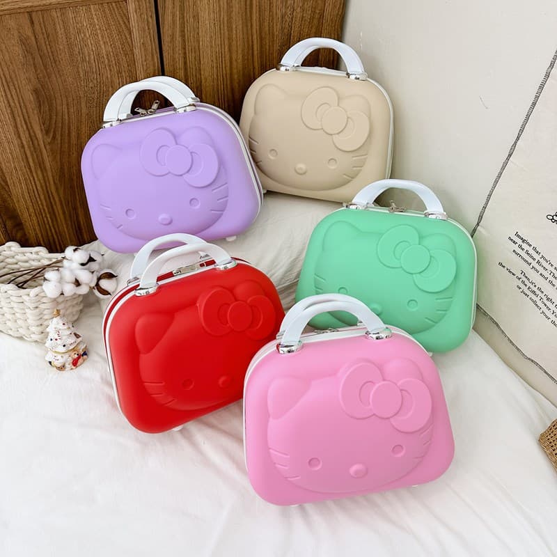 Wholesale Cosmetic Bag 14 Inch Kitten Cosmetic Case Accompanying Gift Cartoon Children's Suitcase Candy Box Personalized Gift