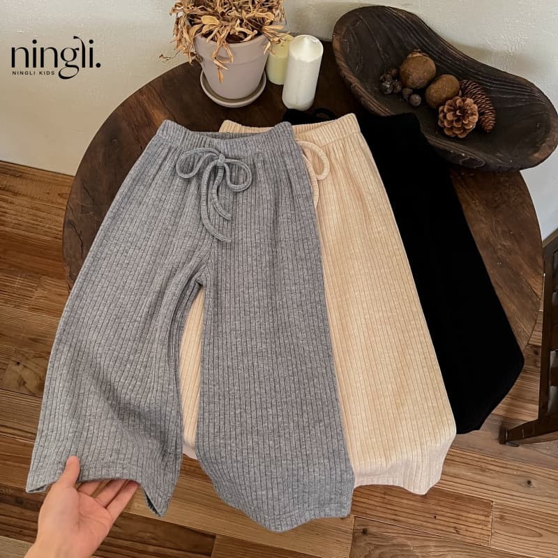 Ningli Girls Casual Pants Autumn New Fashionable Baby Girl New Casual Pants Stretch Wide Leg Pants Nine-Point Pants
