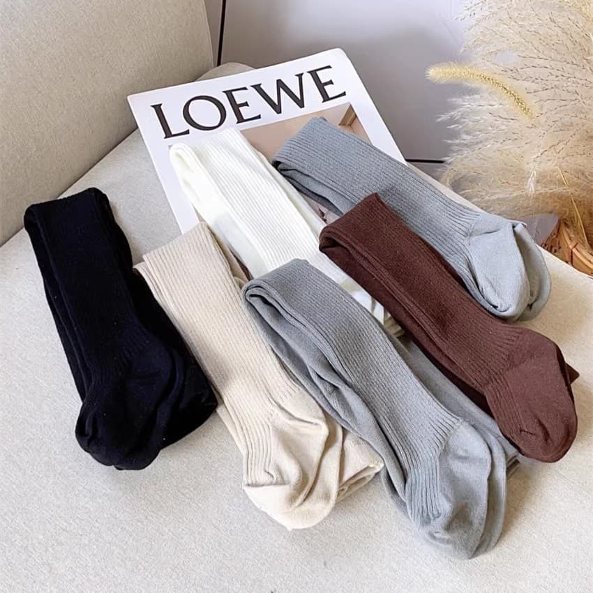 Ningli Korea 2025 Autumn Collection Children's Solid Color Versatile Tights Girls' Elastic Slim Fit Footed Leggings with Fleece Lining