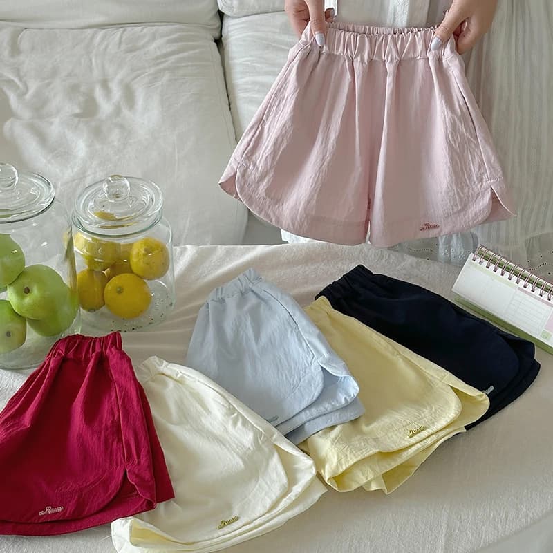 Girls Shorts Summer Wear 2025 New Baby Letter Embroider Casual Versatile Quick-Drying Summer Sports Pants Shorts Trendy