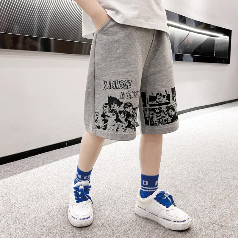 Boys' Shorts for Summer Wear 2022 New Style Medium and Large Children's Sports Pants Boys' Fashionable Printed Thin Trendy Brand
