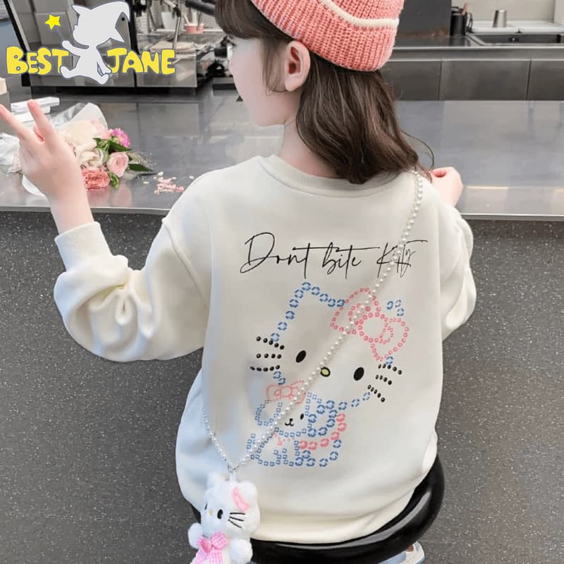 Girls' Sweatshirt 2026 New Autumn Fashion Stylish Casual Top for Children Trendy Spring and Autumn Clothing for Little Girls Internet Celebrity Style