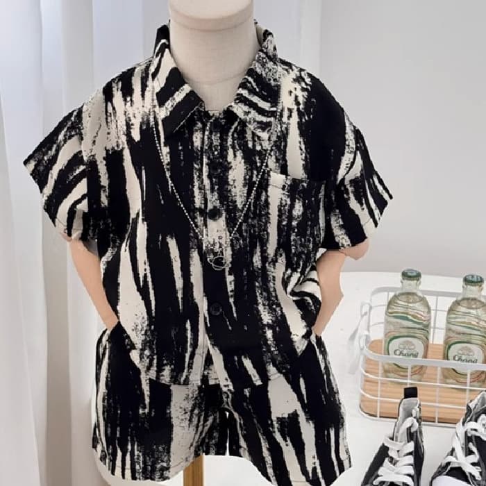 2026 New Style Boys' Summer Short-Sleeve T-Shirt Set, Stylish Shirt, Trendy Children's Clothing, Cool Baby Outfit
