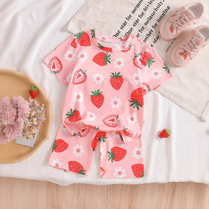 Children's Pajamas Summer Short-Sleeved Little Girls Medium and Large Kidsren's Air-Conditioned Clothes Thin Cartoon Baby Girls' Suits Home Clothes