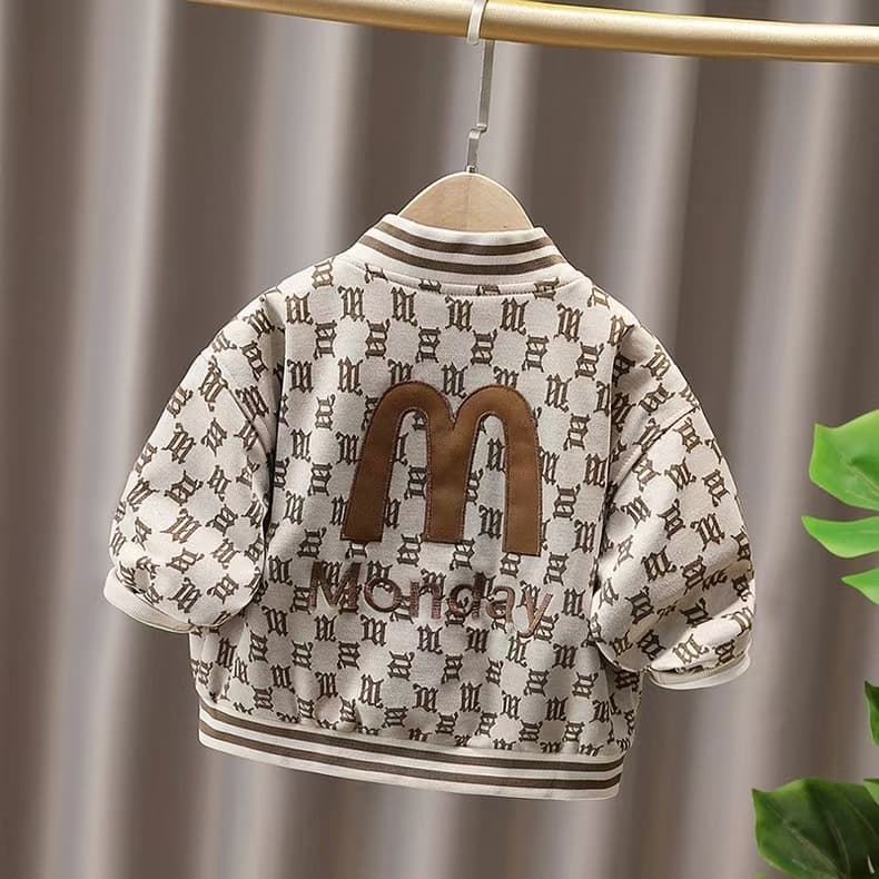 Children's Baseball Jacket 2025 New Spring and Autumn Boys' Casual Cotton Baseball Jacket Trendy Baby Street Style