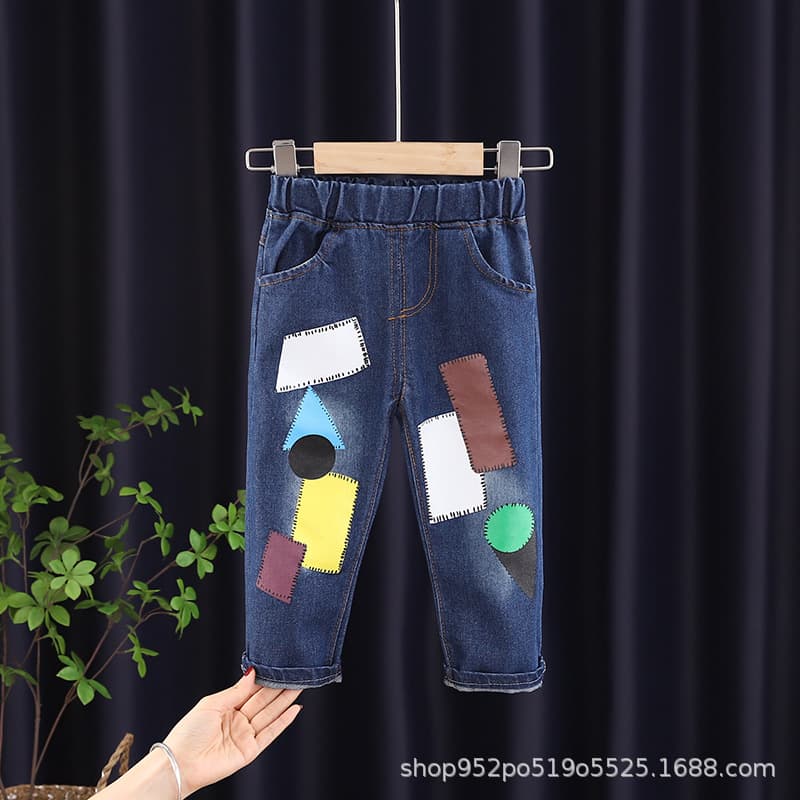 Children's Wear Boys' Casual Pants Spring and Autumn Cartoon Cute New Spring and Autumn Wear Trendy Jeans for Middle and Small Children