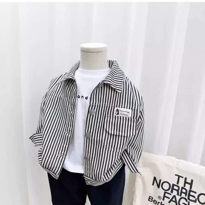 Children's Striped Jacket, Autumn Trend 2025, New Boys' Spring and Autumn Versatile Autumn Clothing Top, Fashionable and Stylish for Babies