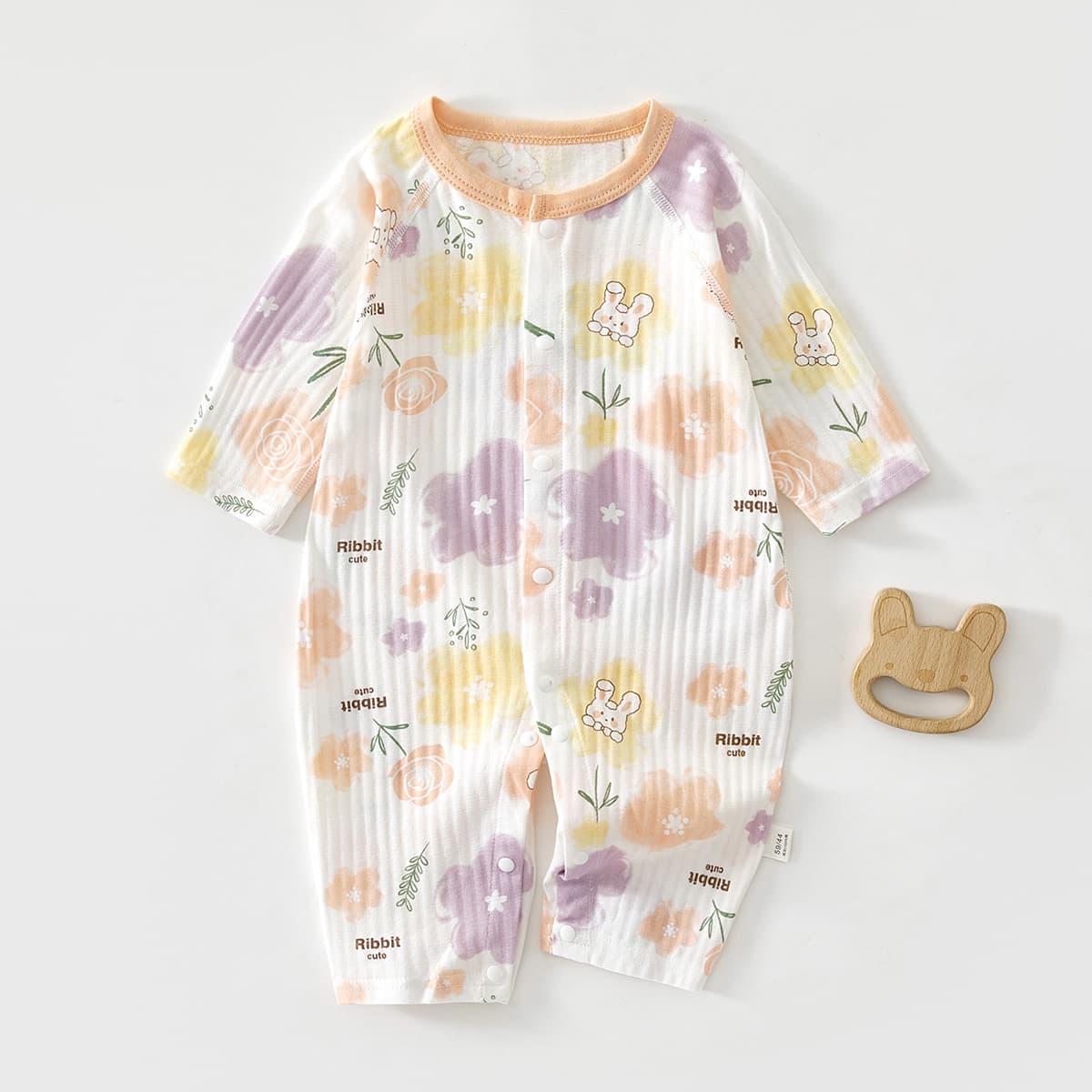 Baby Long-Sleeved One-Piece Clothes, Summer Thin Air-Conditioned Clothes, Male and Female Baby Pure Cotton Breathable Pajamas, Crawling Clothes, Summer Clothes
