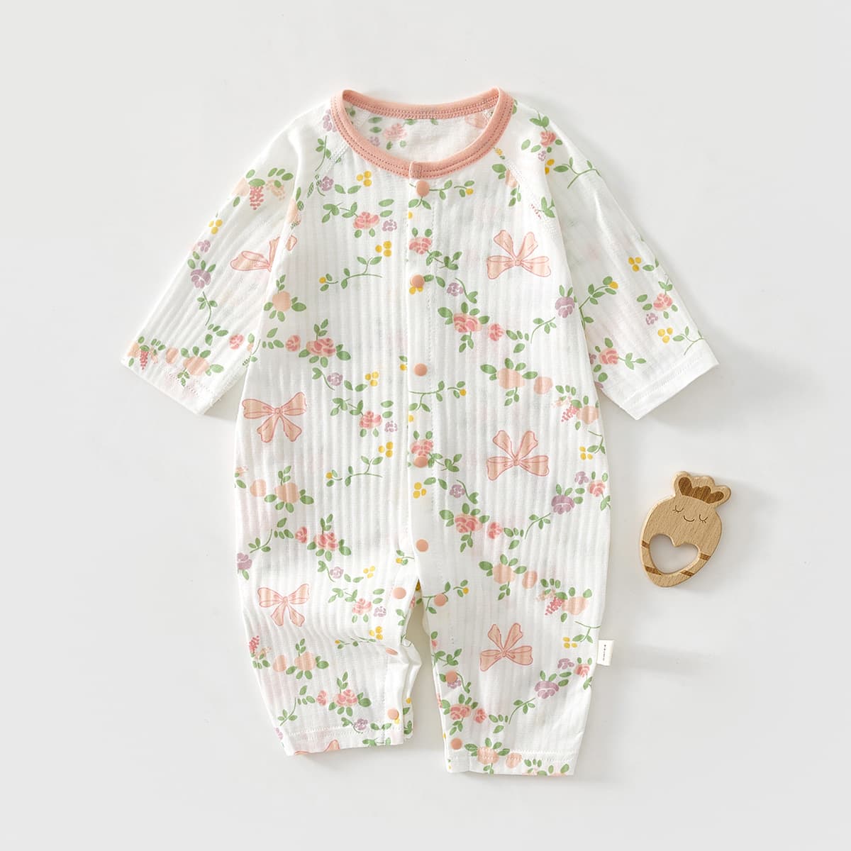Summer Newborn Jumpsuit Baby Pure Cotton Thin Boneless Clothes Long-Sleeved Summer Baby Air-Conditioned Clothes