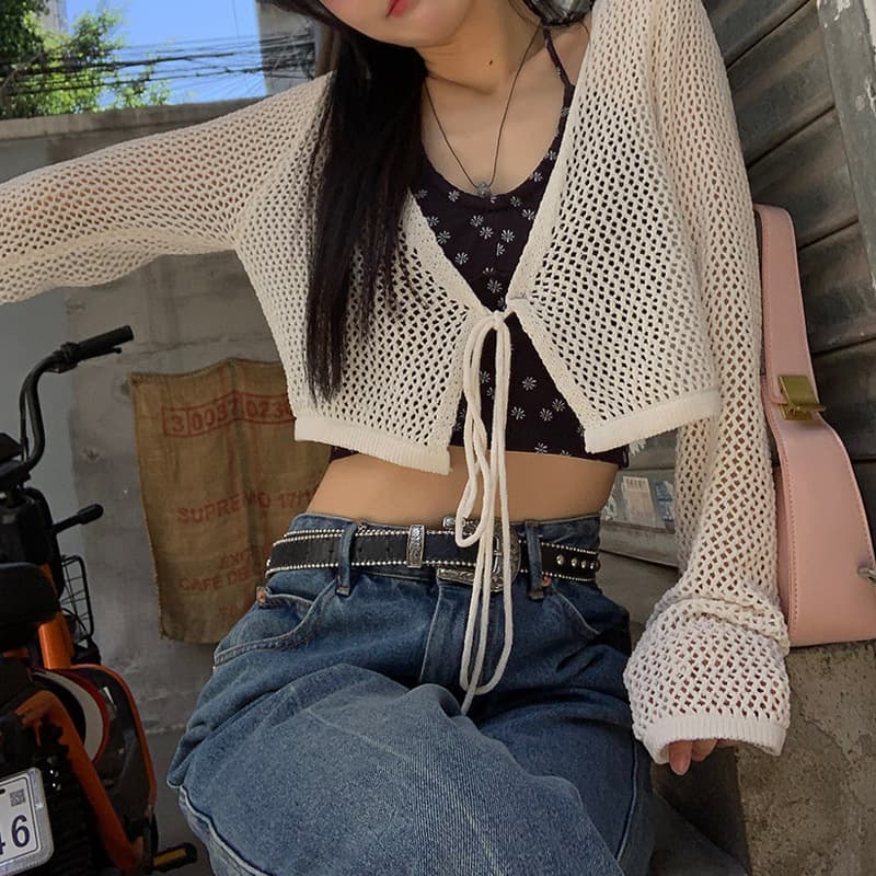 V Neck Knitwear Women's Thin 2025 Summer New Short French Hot Style Outer Sun Protection Cardigan