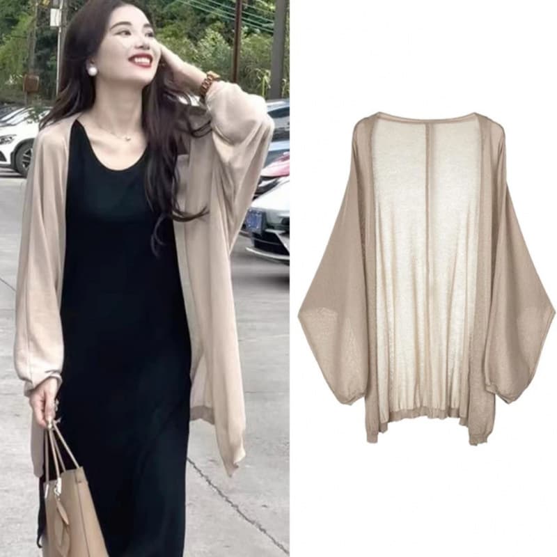 Plus Size Summer Women's Sun Protection Cardigan Thin Coat Loose Top Shawl Blouse Coat Fashionable Summer Thin Style