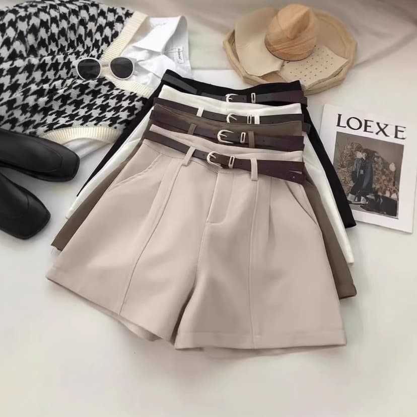 European and American Casual Shorts for Women Summer 2025 New Korean Style Fashionable Slimming Look Elegant High Waist A-Line Wide Leg Hot Pants