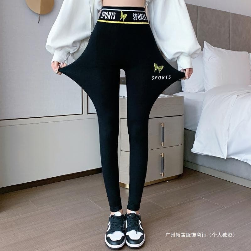 2021 Autumn/Winter Modal Super Stretch High Waist Tummy Control Slim Fit Fleece-Lined Leggings for Women, Plus Size, Cropped Pants