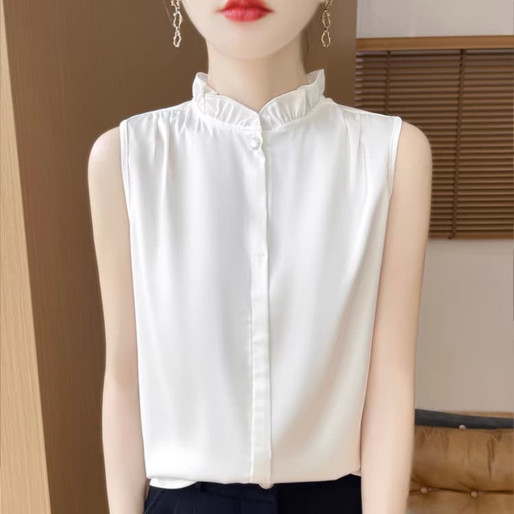 A generation of 2025 spring new fashion satin sleeveless shirt French lace commuter foreign style bottoming vest